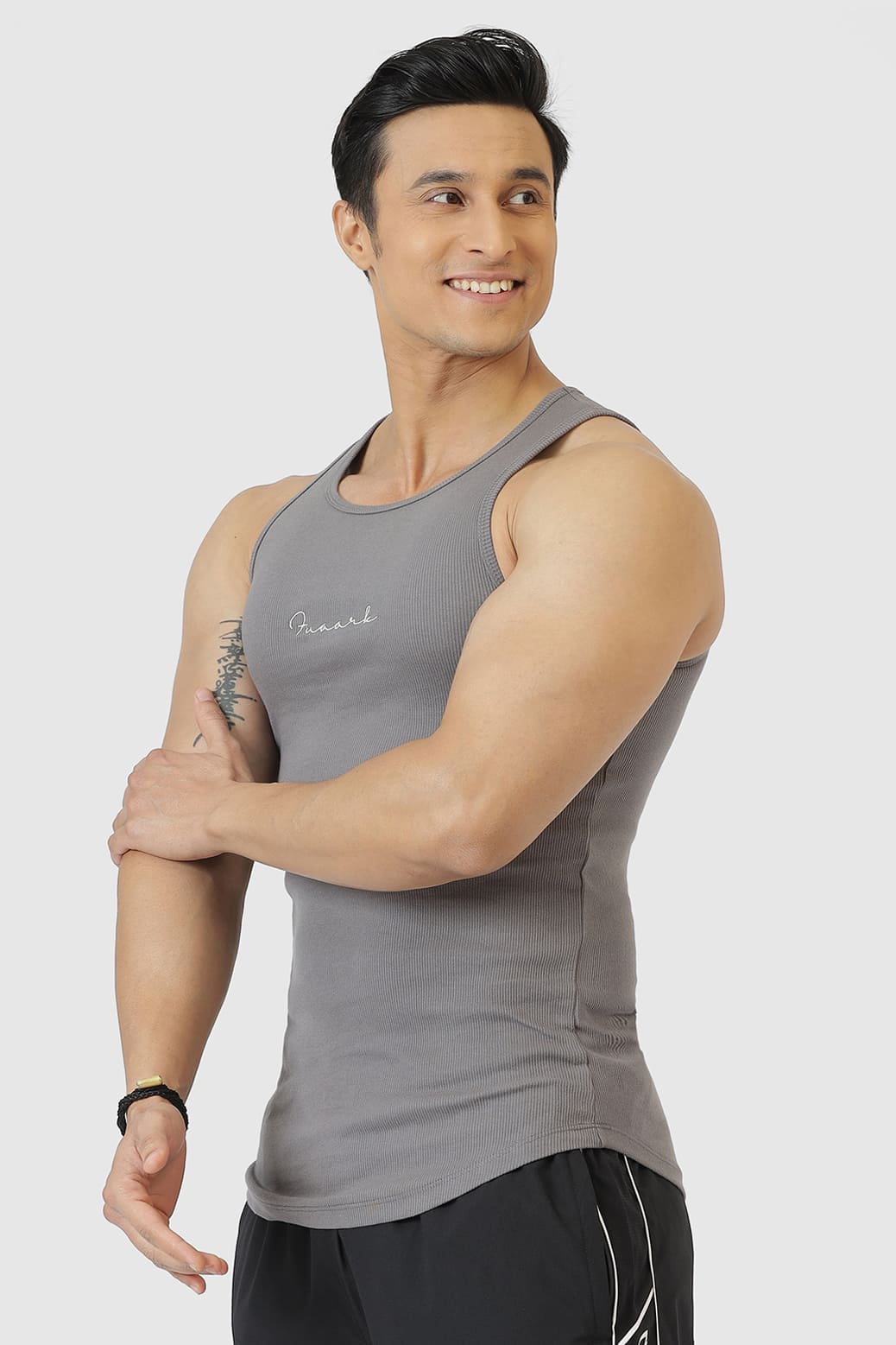 Ribbed Tank Grey