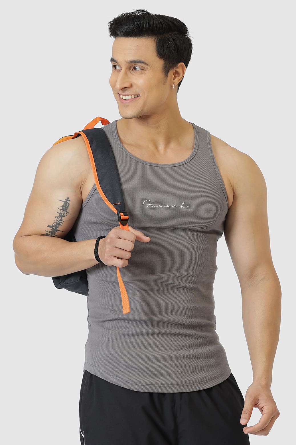 Ribbed Tank Grey