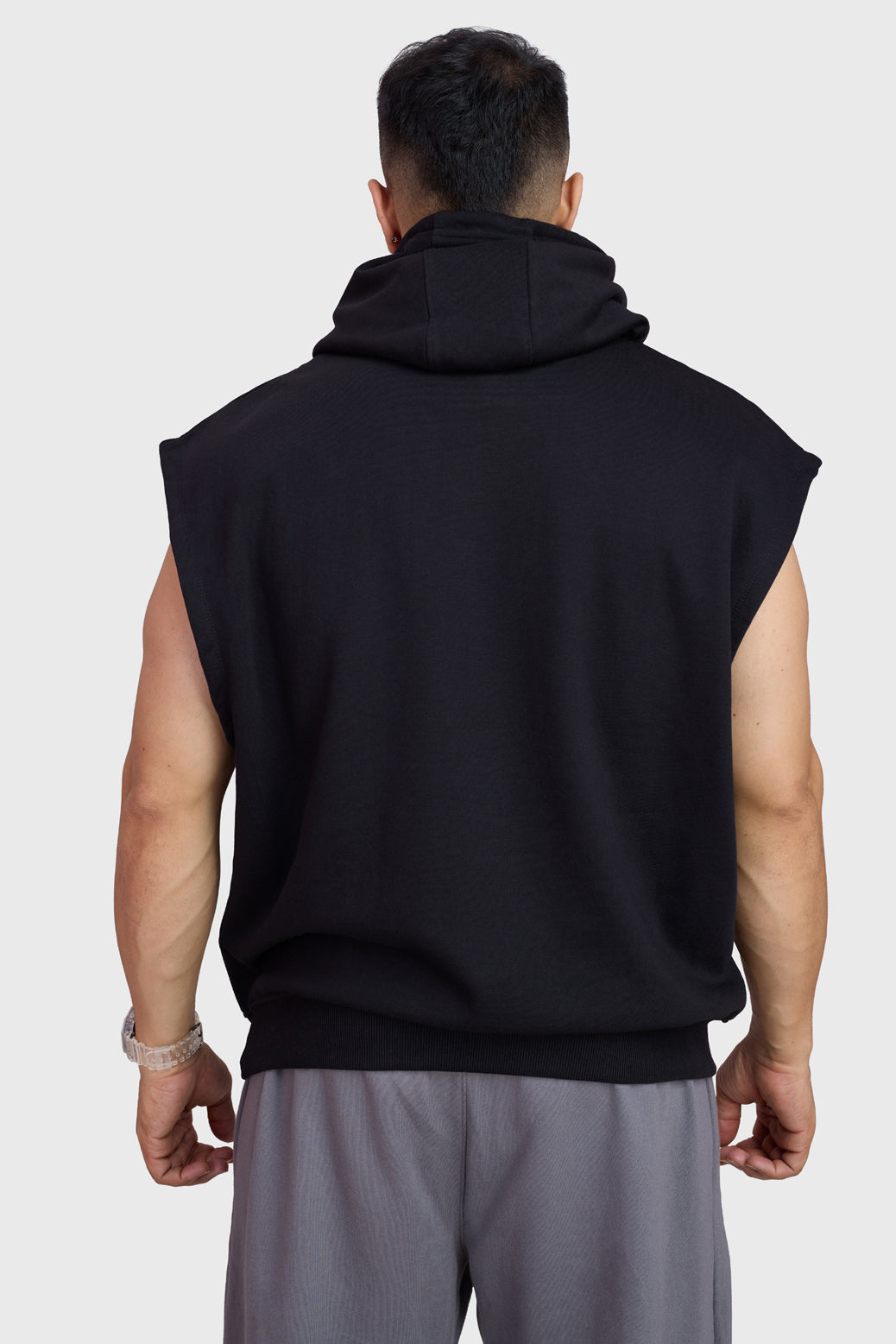 Signature Cap Sleeves Hoodie Black