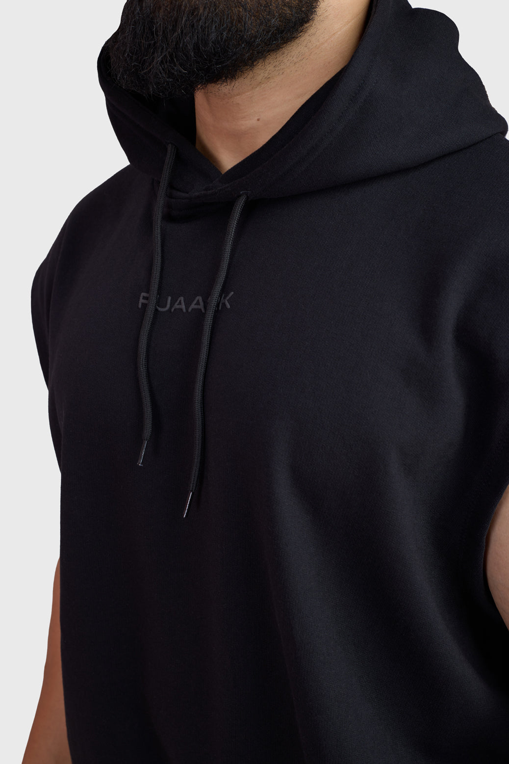 Signature Cap Sleeves Hoodie Black