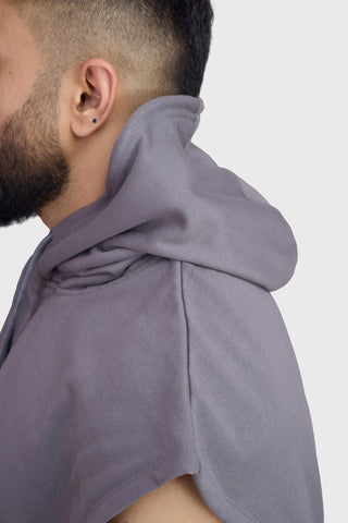 Signature Cap Sleeves Hoodie Dark Grey