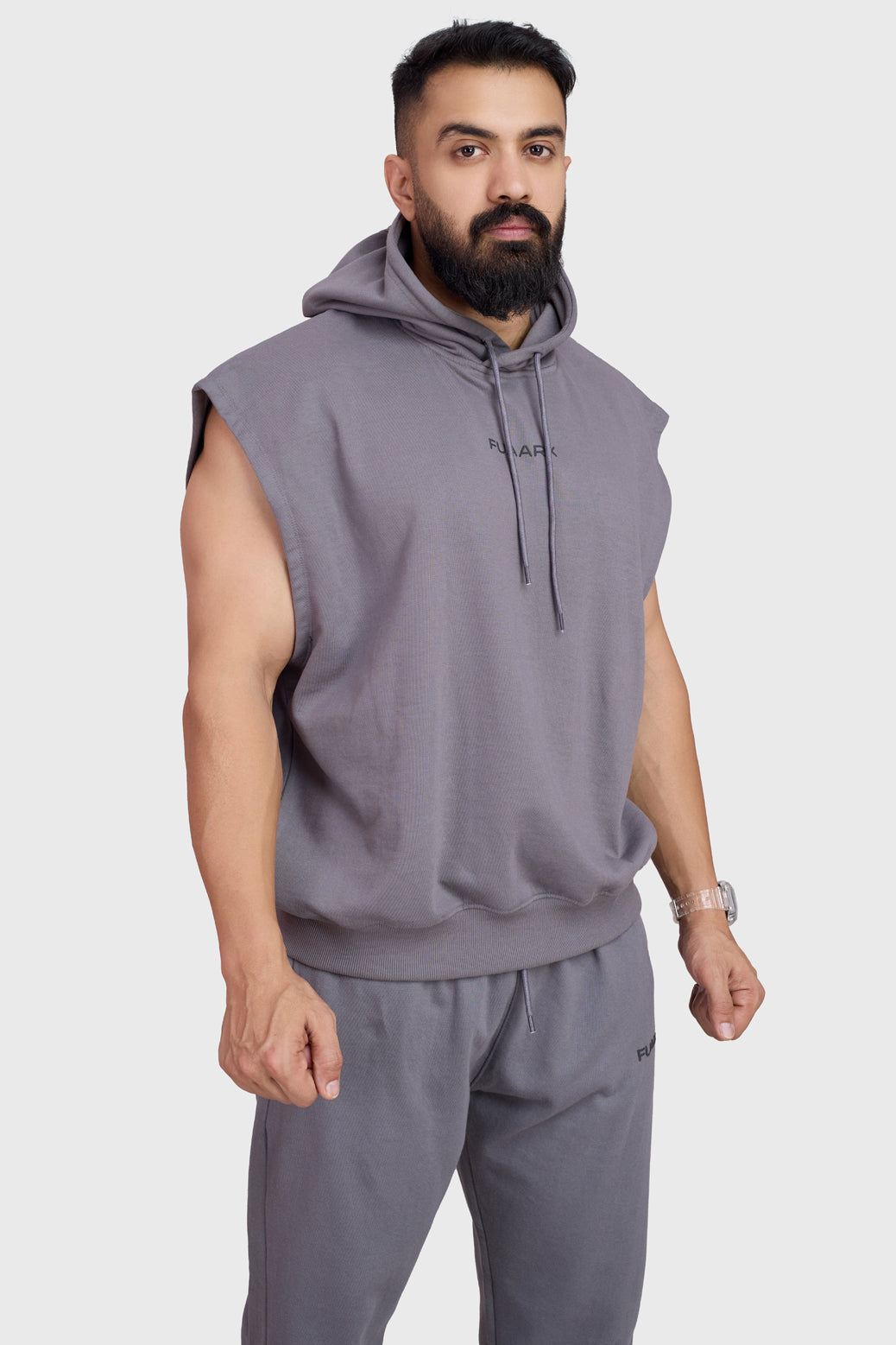 Signature Cap Sleeves Hoodie Dark Grey