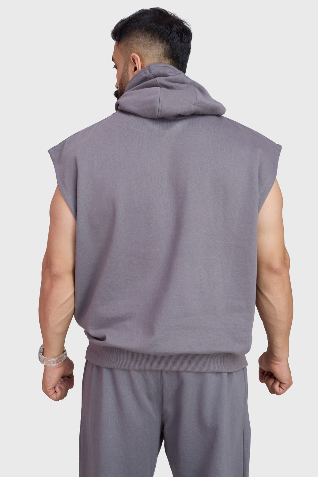 Signature Cap Sleeves Hoodie Dark Grey