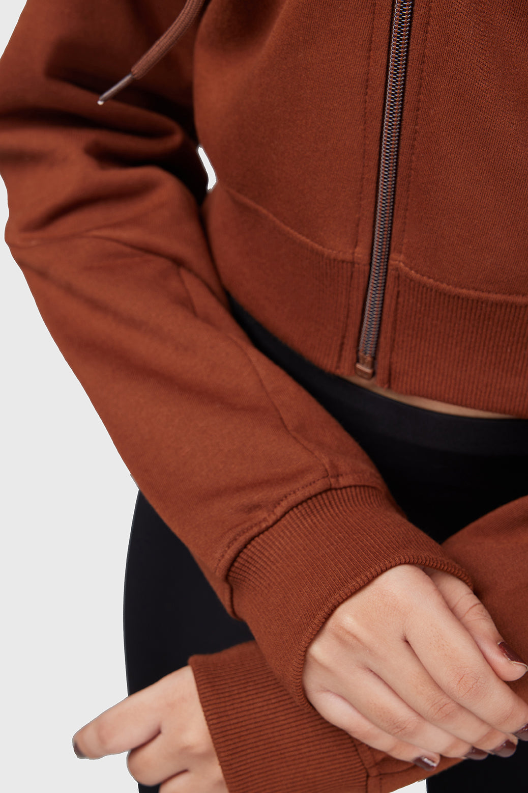 Signature Oversized Cropped Jacket Brown