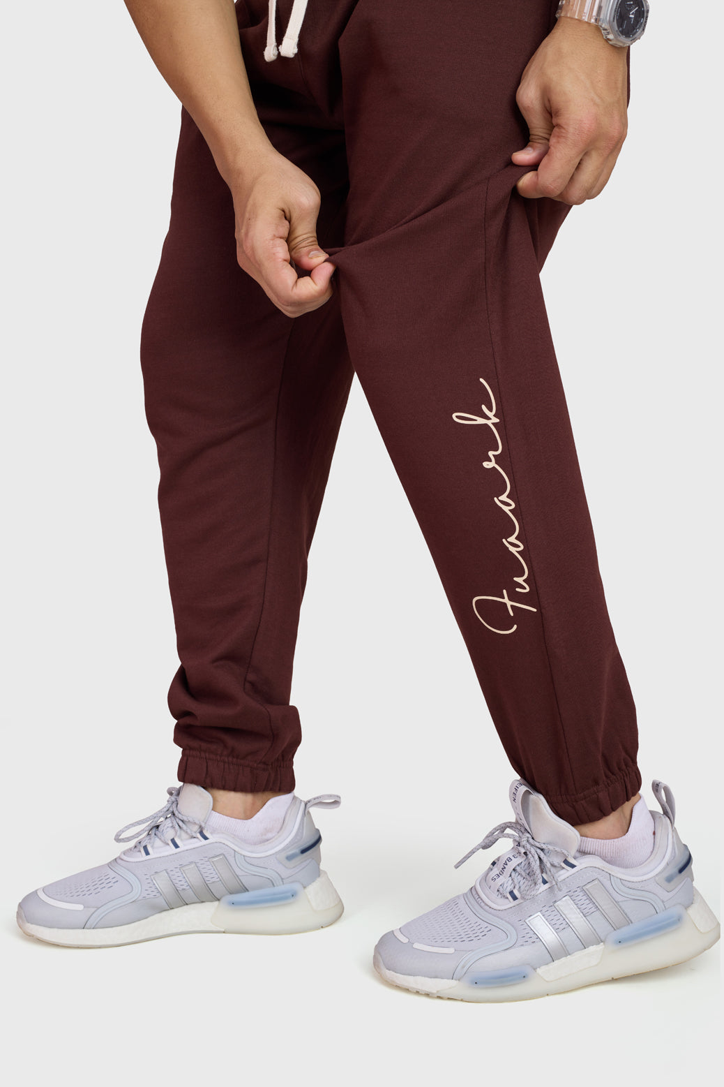 Signature Oversized Band Joggers Brown