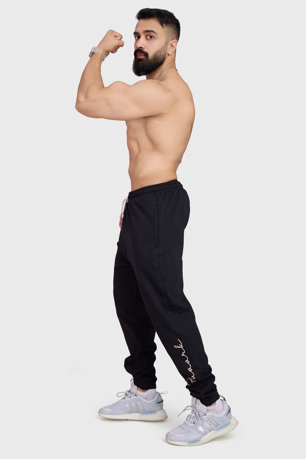 Signature Oversized Band Joggers Black