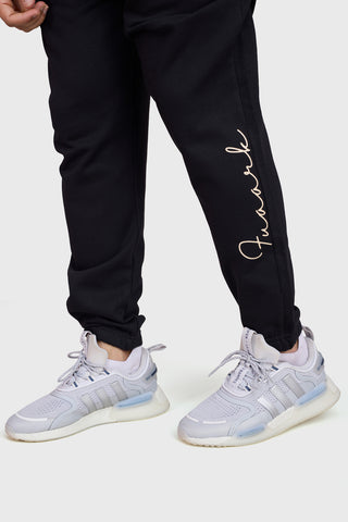 Signature Oversized Band Joggers Black