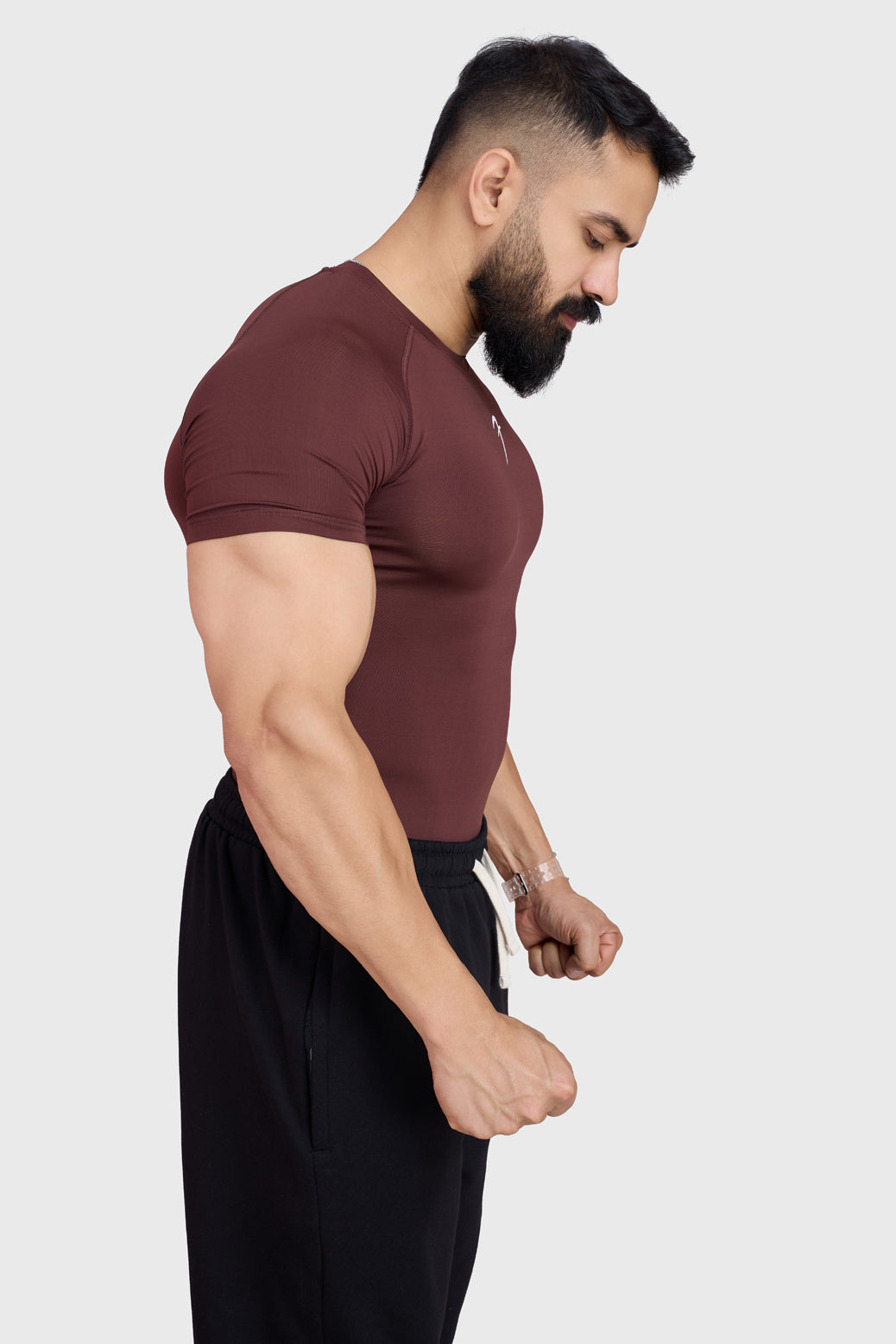 Compression T-shirt Brown