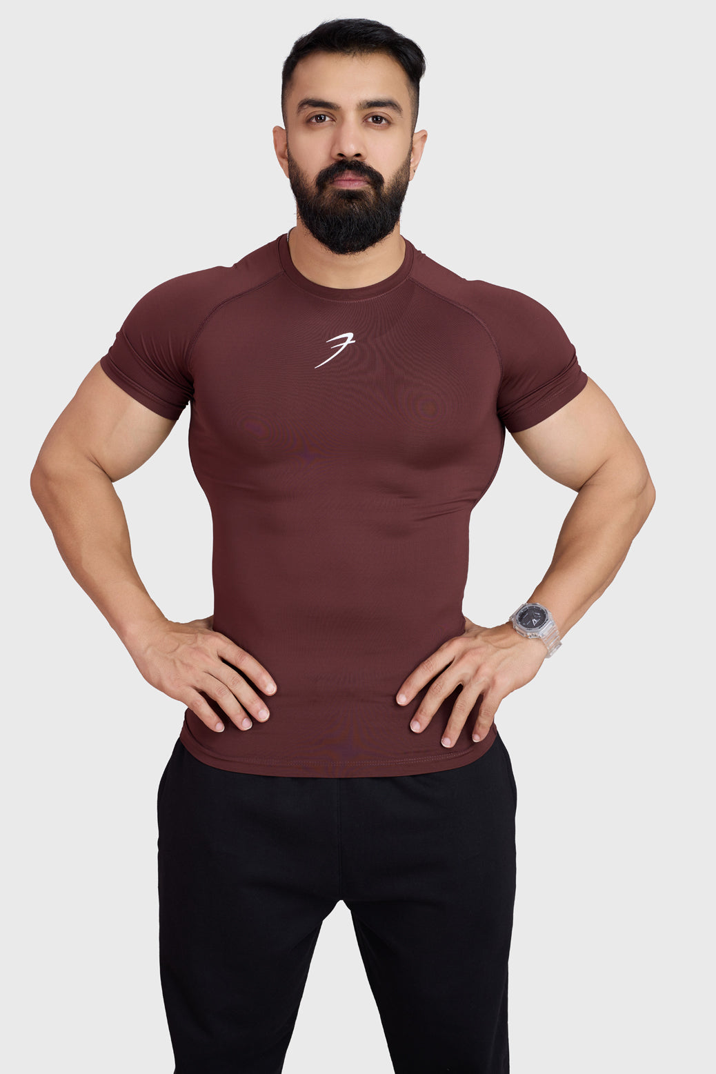 Compression T-shirt Brown