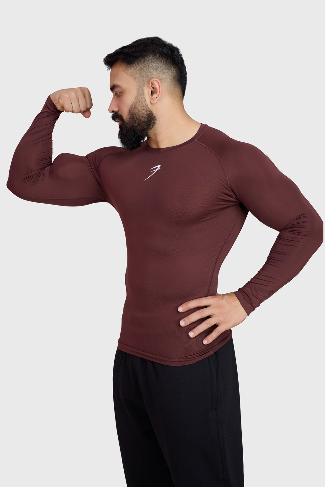 Compression Fullsleeves T-shirt Brown