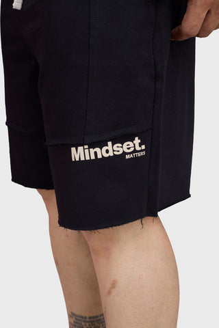 Raw Edge Oversized Shorts Black