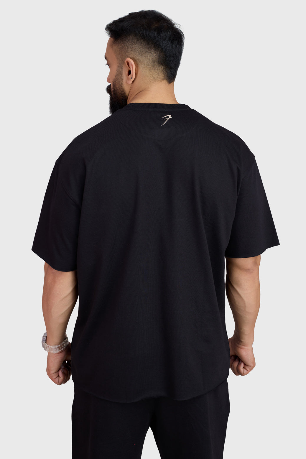 Raw Edge Oversized T-shirt Black