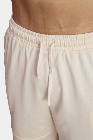 Raw Edge Oversized Shorts Beige