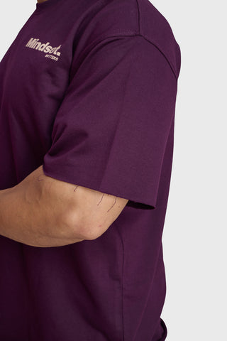 Raw Edge Oversized T-shirt Plum