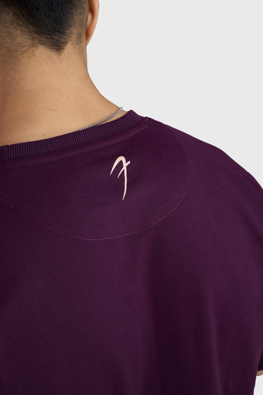 Raw Edge Oversized T-shirt Plum