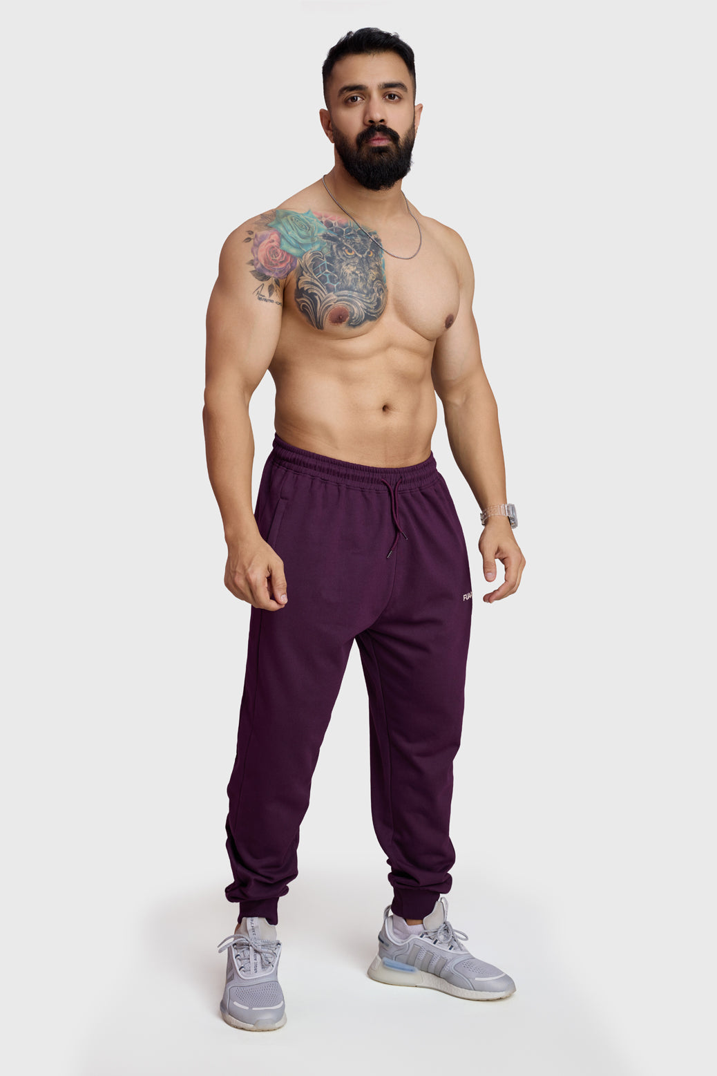 Signature Oversized Joggers Plum