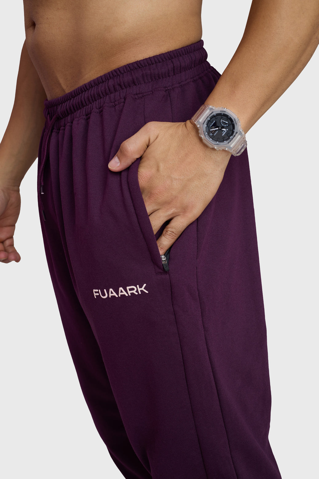 Signature Oversized Joggers Plum