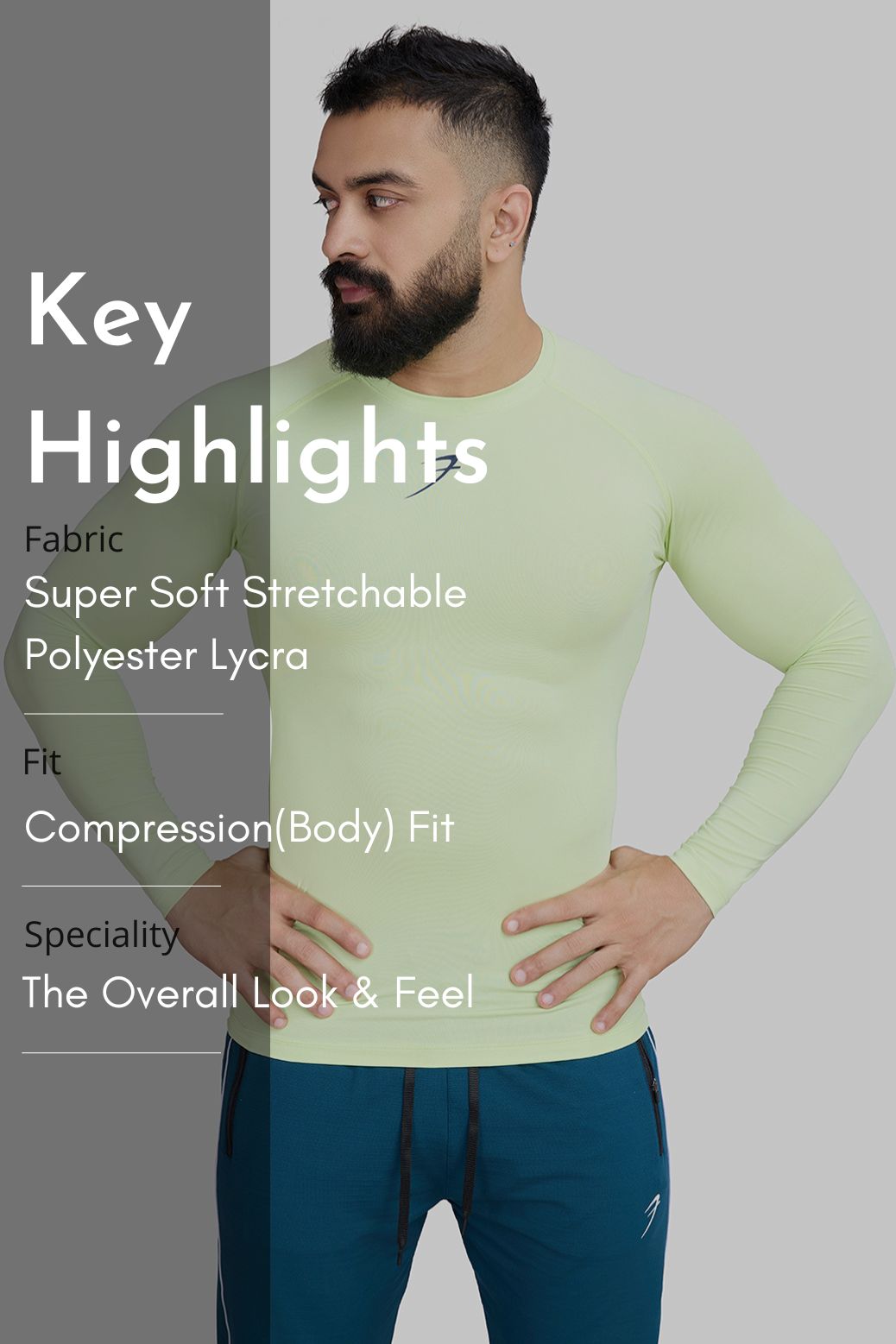 Compression Fullsleeves T-shirt Lime