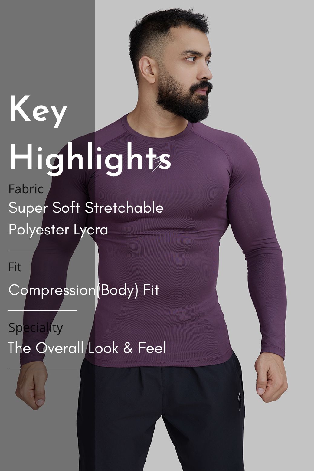 Compression Fullsleeves T-shirt Plum