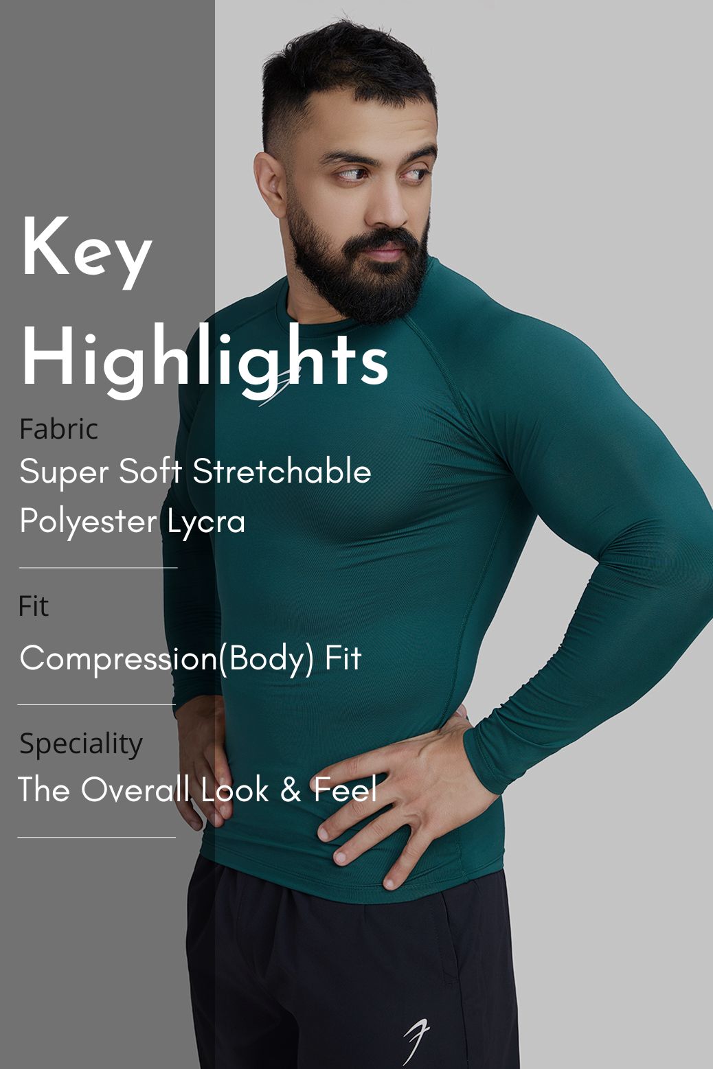 Compression Fullsleeves T-shirt Emerald Green