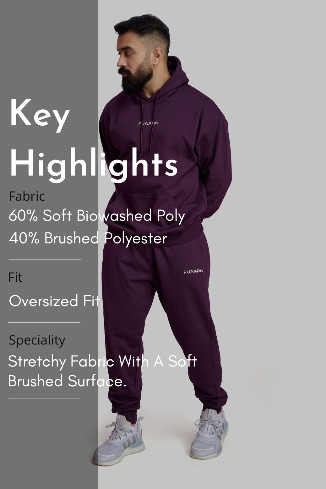 Signature Oversized Joggers Plum