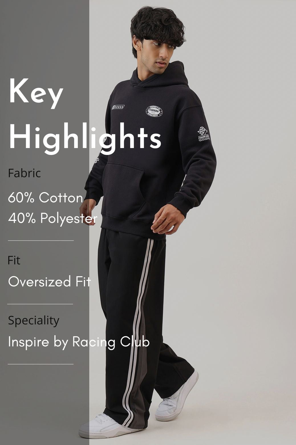 Fuaark Racing Club Oversized Hoodie Black