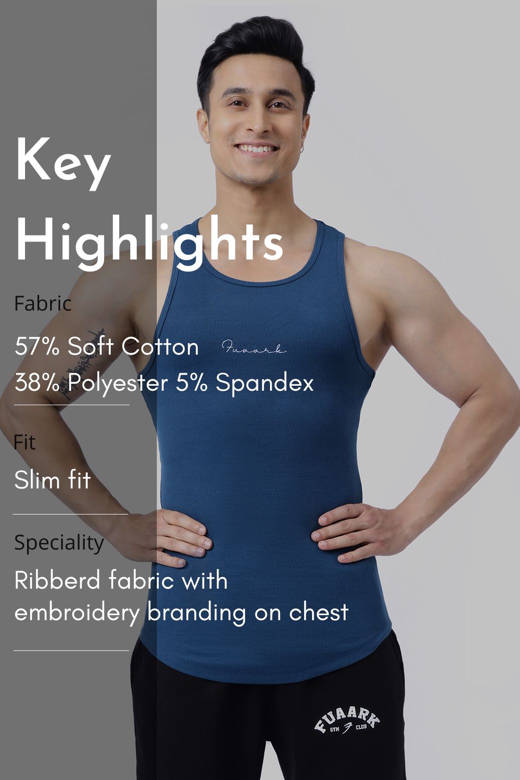 Ribbed Tank Teal