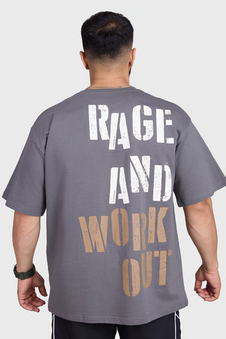 Rage Oversized T-shirts Charcoal