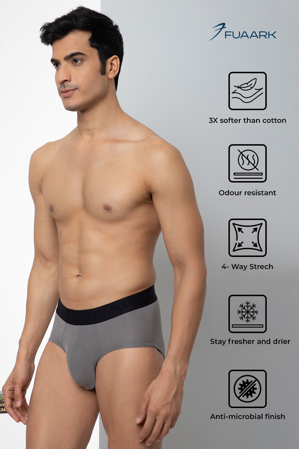 Ultra Soft Modal Briefs Classic Grey