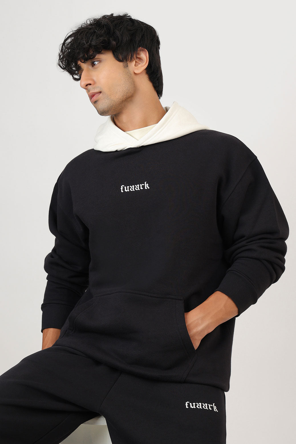 Heavyweight Oversized Hoodie Black/White