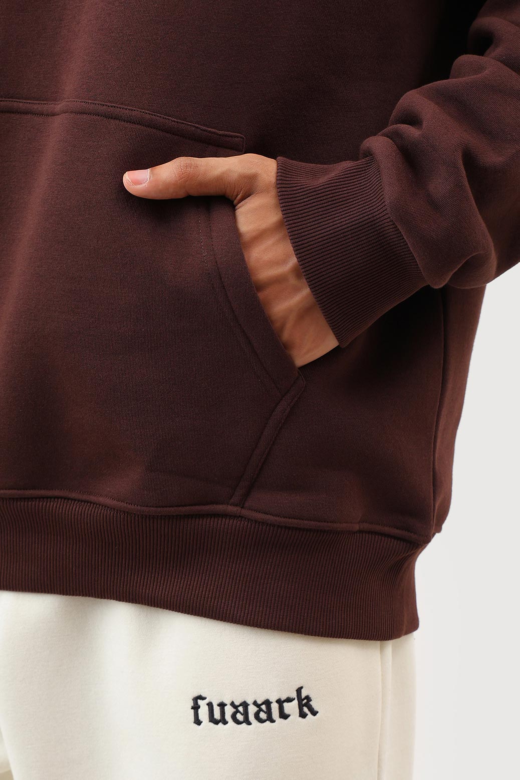 Heavyweight Oversized Hoodie Brown/White
