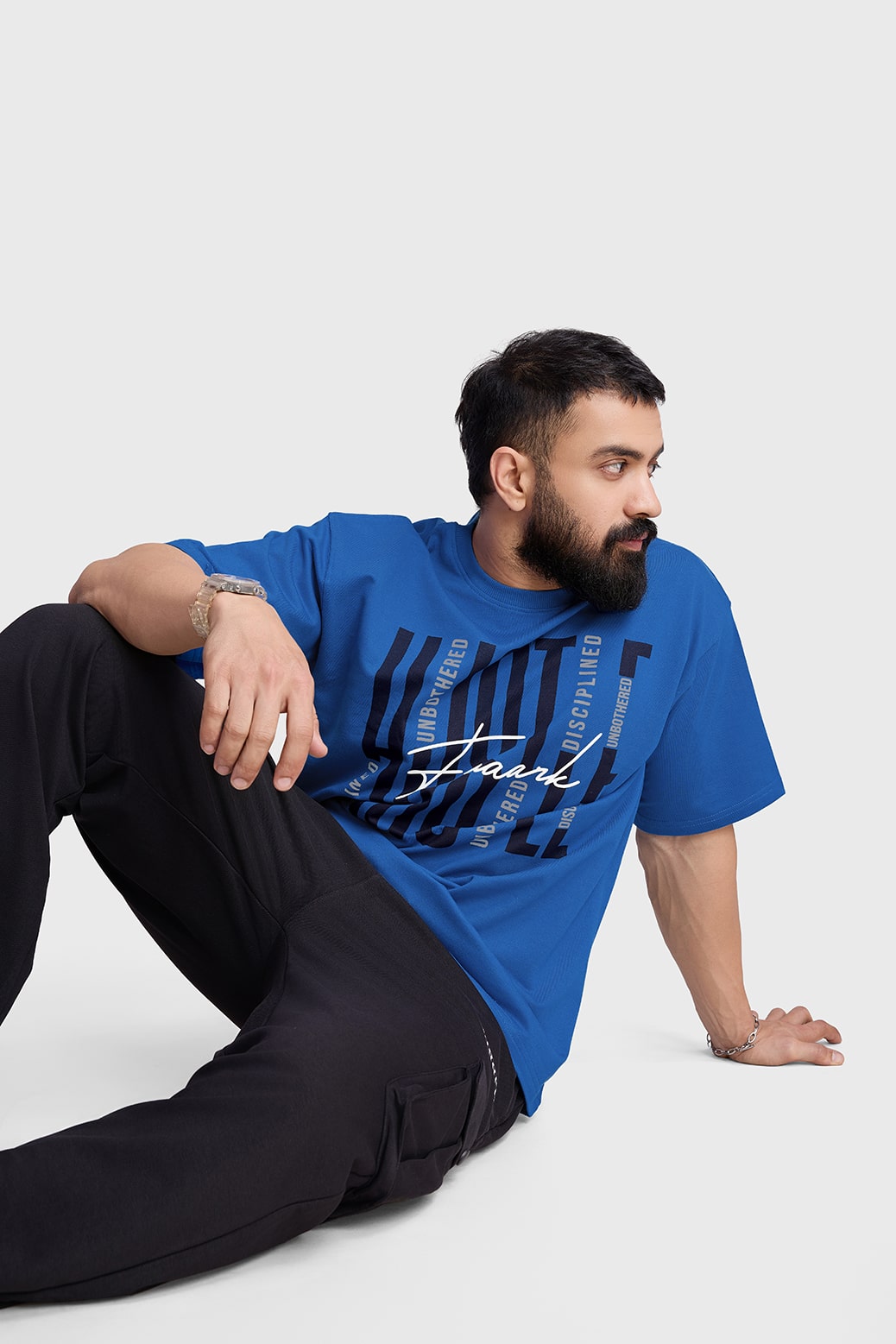Hustle Oversized T-shirt Royal Blue
