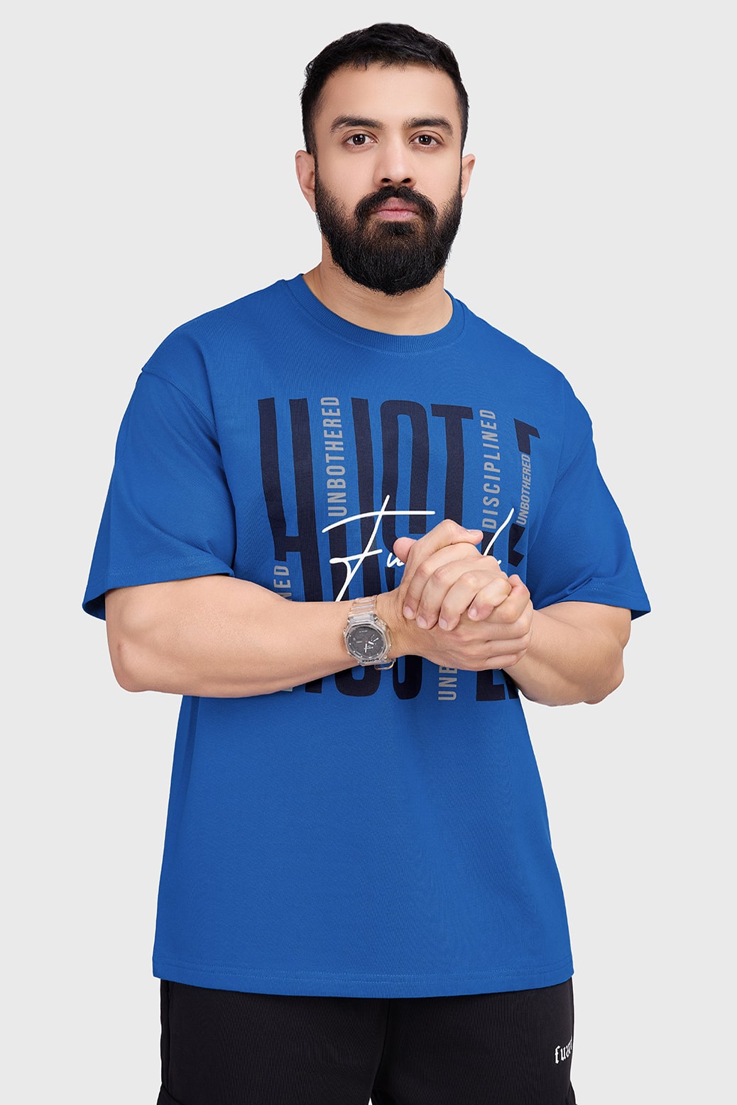 Hustle Oversized T-shirt Royal Blue