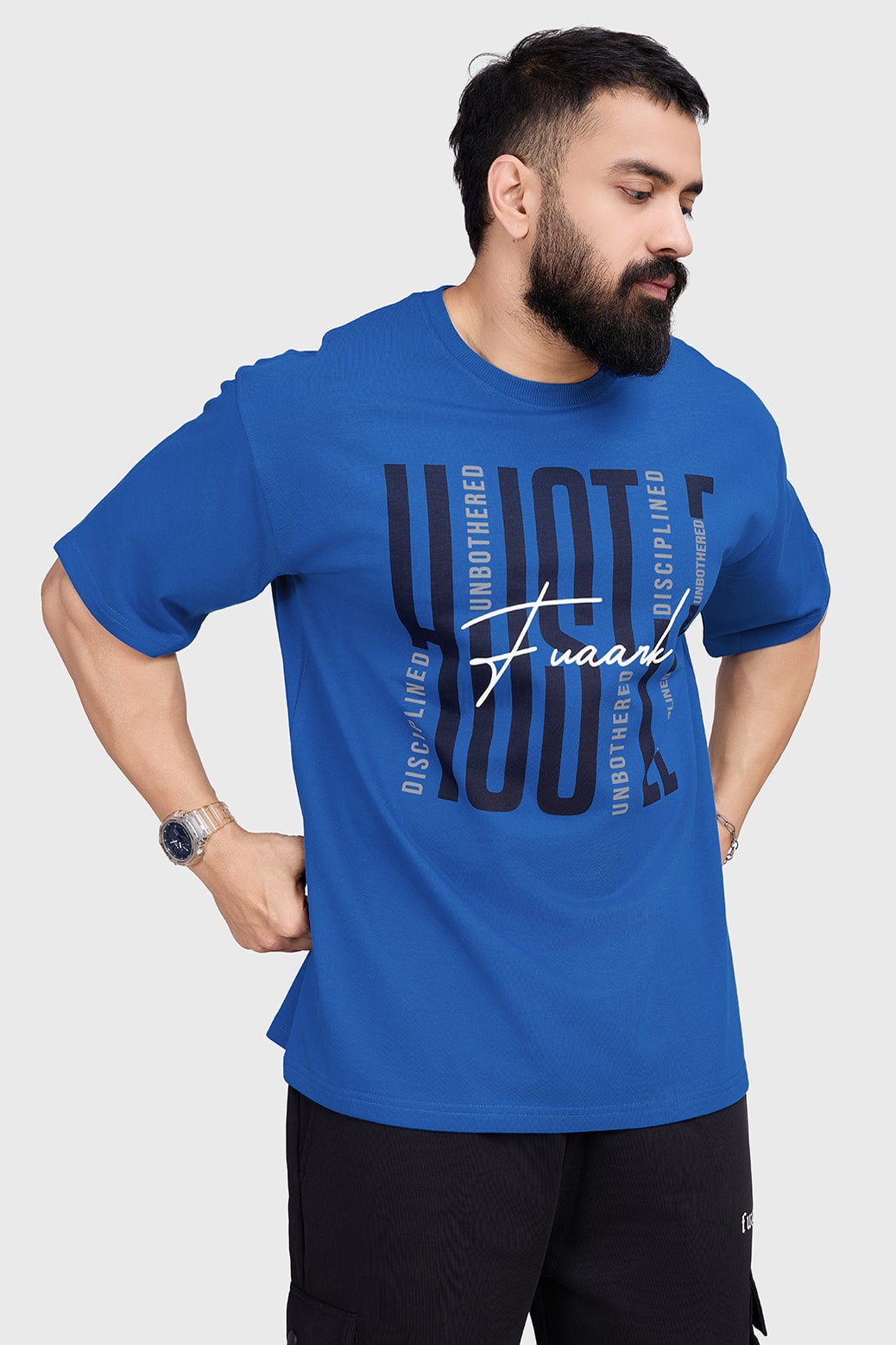 Hustle Oversized T-shirt Royal Blue