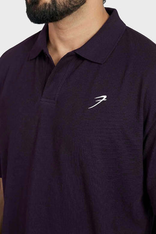 Noir Oversized Polo T-shirt Plum