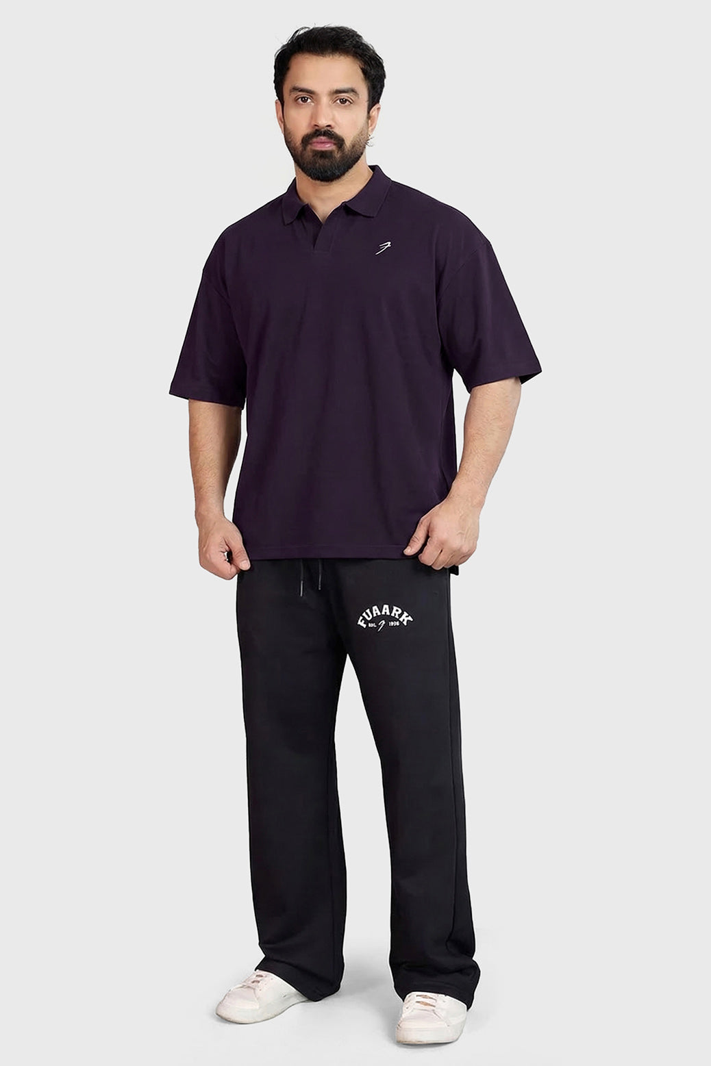 Noir Oversized Polo T-shirt Plum