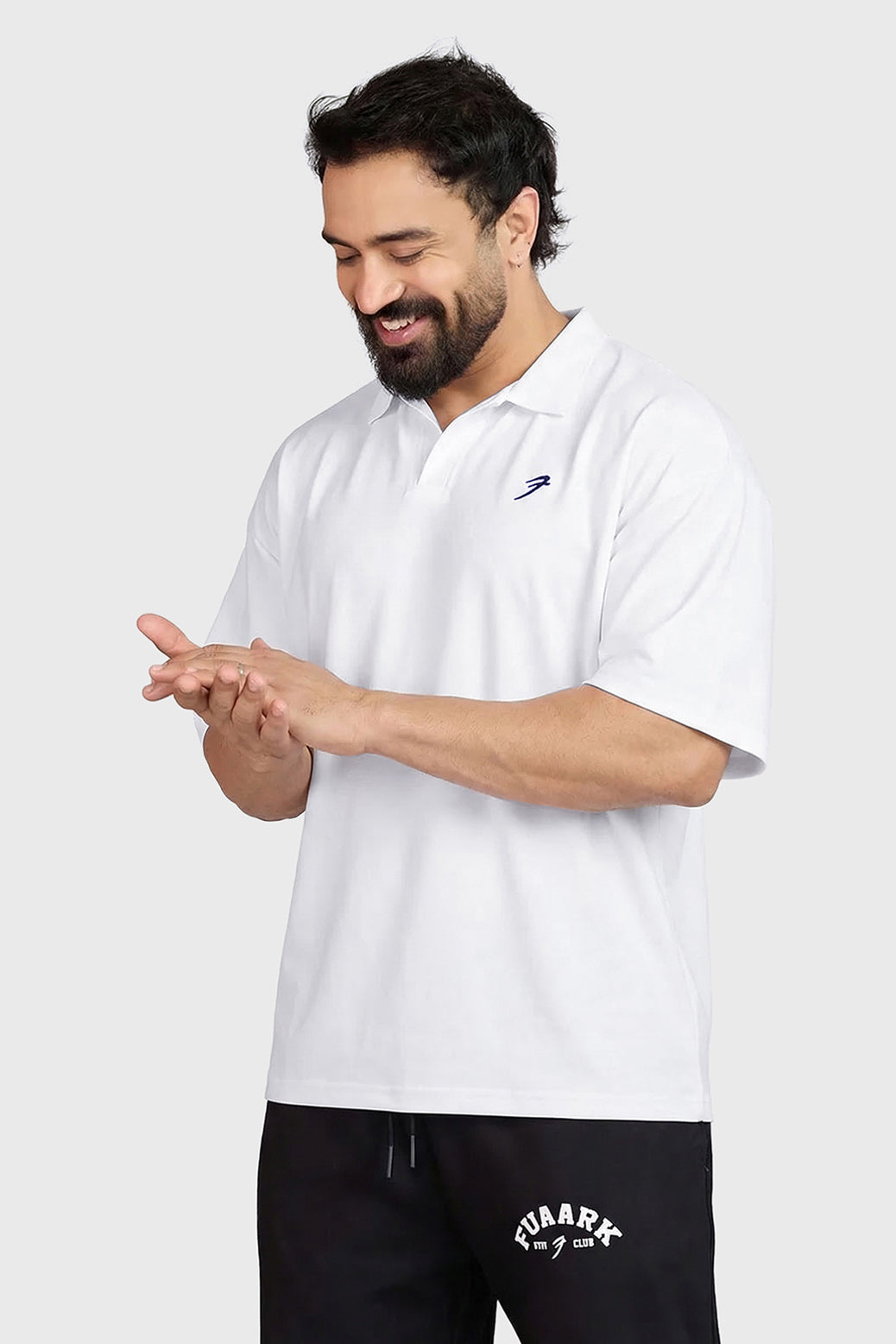 Noir Oversized Polo T-shirt White