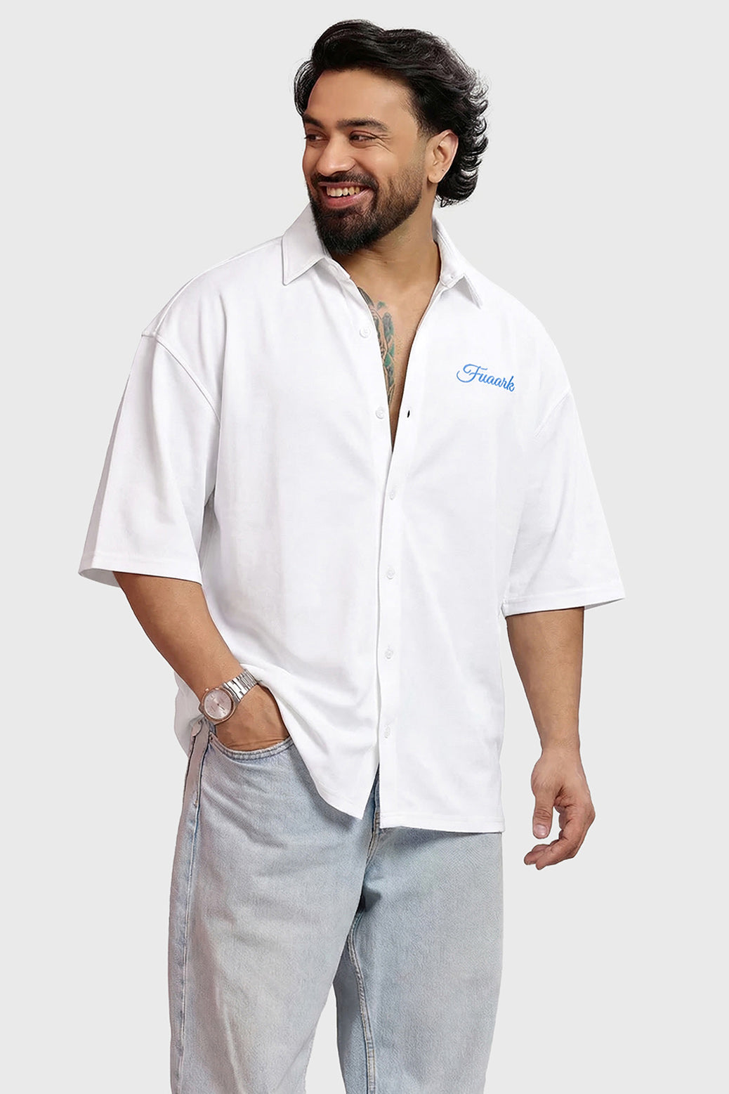 Off Duty Oversized Shirt White