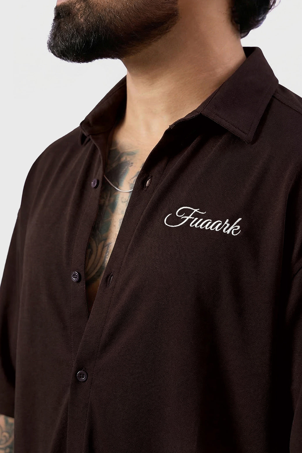 Off Duty Oversized Shirt Coffee