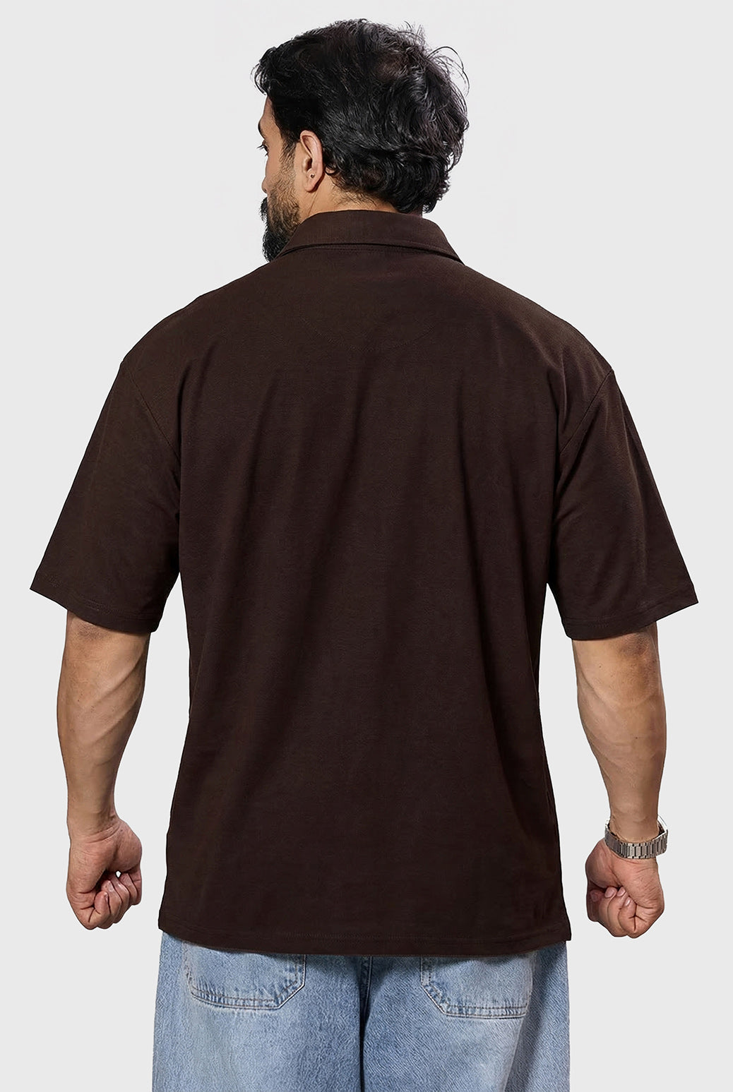 Off Duty Oversized Shirt Coffee