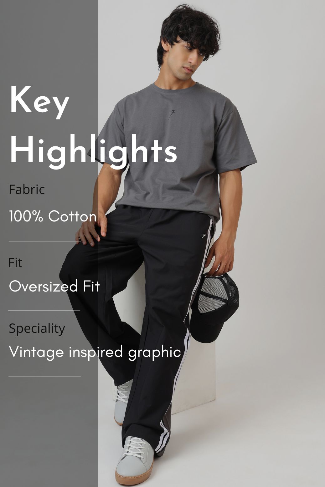 Power Oversized T-shirt Grey