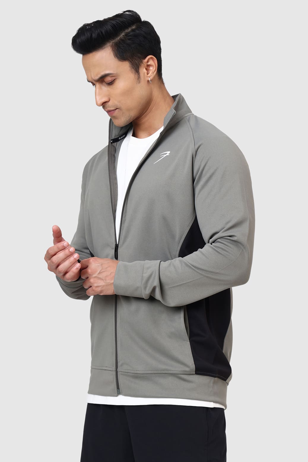 Polish Colourblock Jacket Light Grey