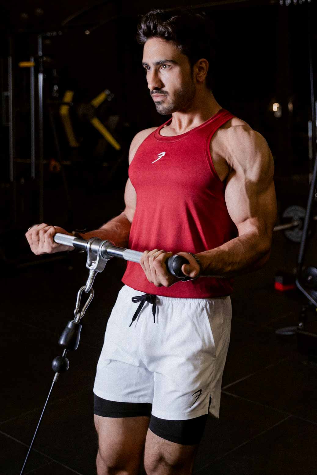 2 in 1 5" Compression Shorts White