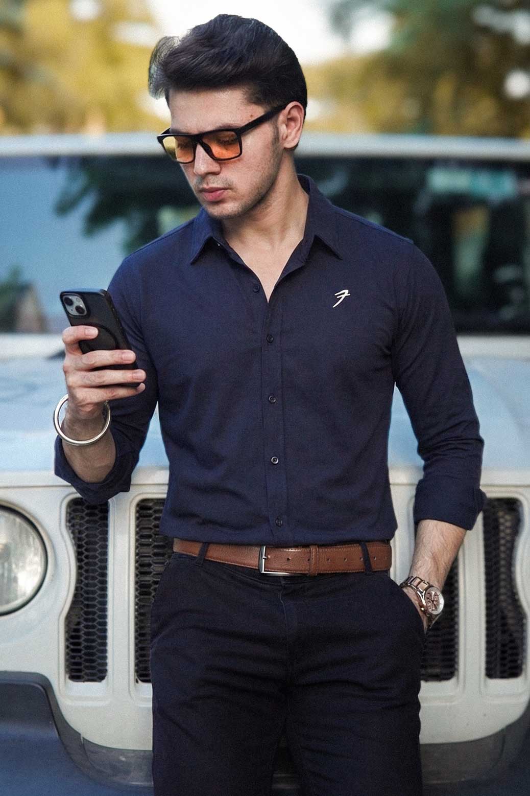 Aero Fullsleeves Shirt Navy