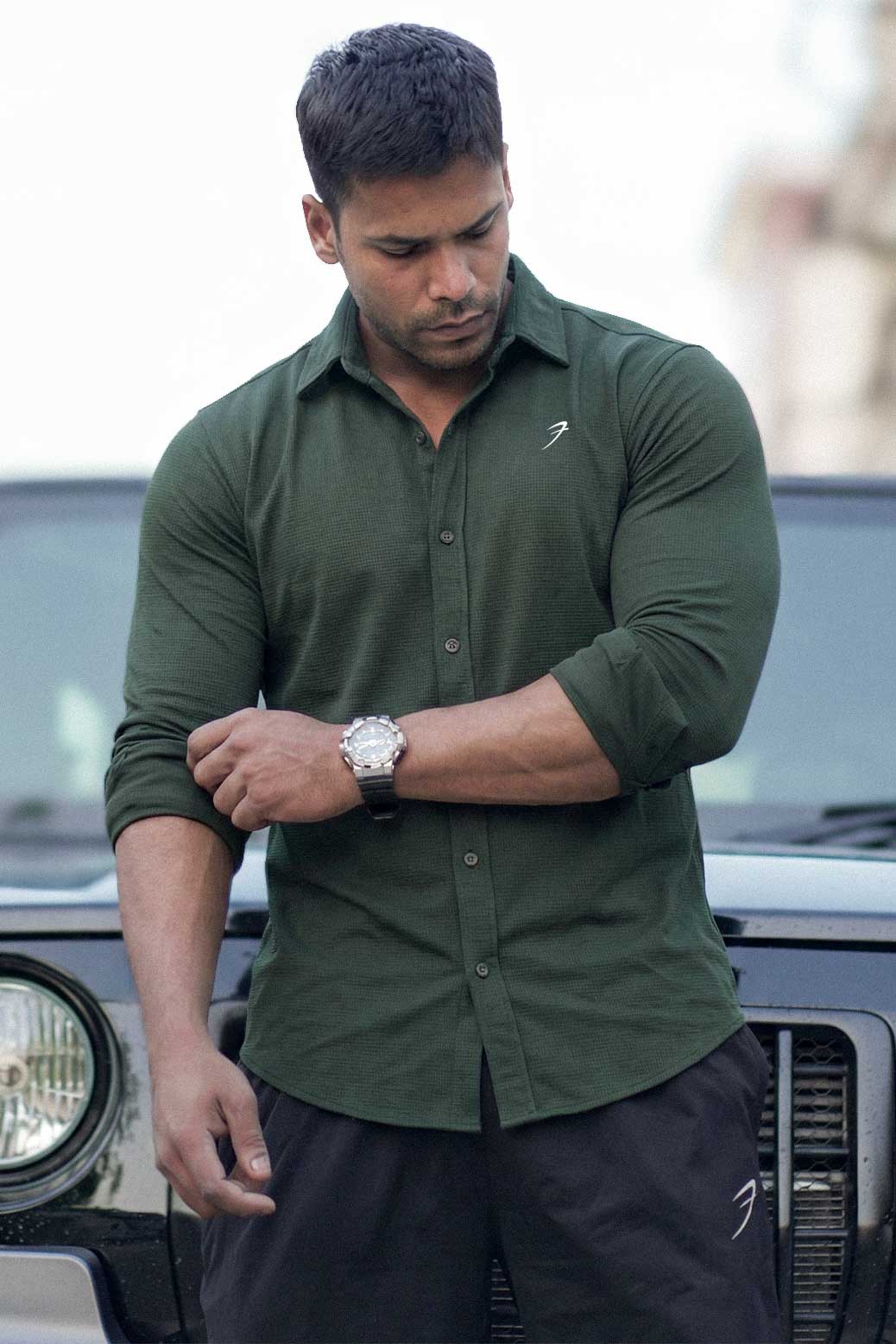 Foundation Fullsleeves Shirt Olive