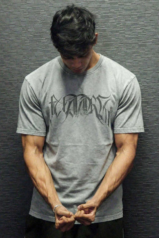 Skull Washed Oversized T-shirt Light Grey