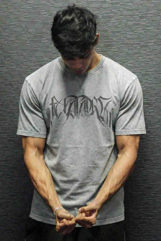 Skull Washed Oversized T-shirt Light Grey