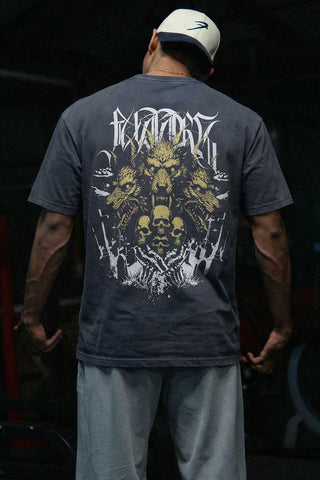 Skull Washed Oversized T-shirt Navy