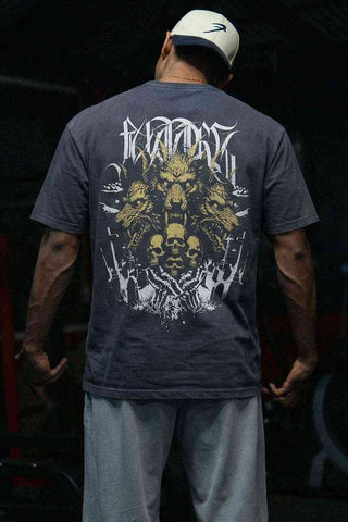 Skull Washed Oversized T-shirt Navy