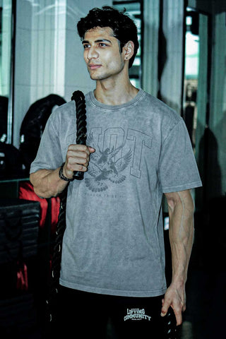 Shadow Washed Oversized T-shirt Light Grey